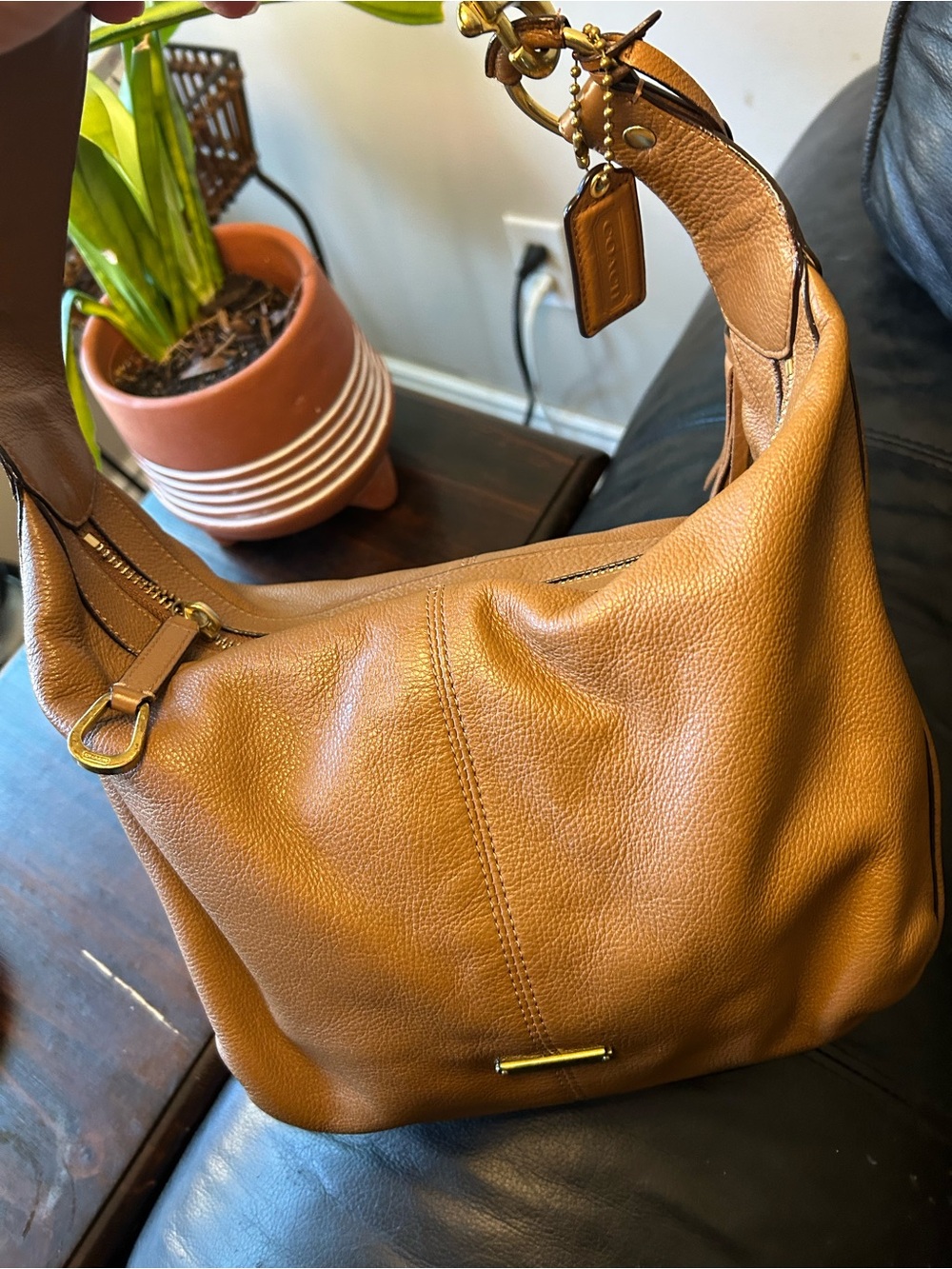 Coach Tan Leather Shoulder Bag